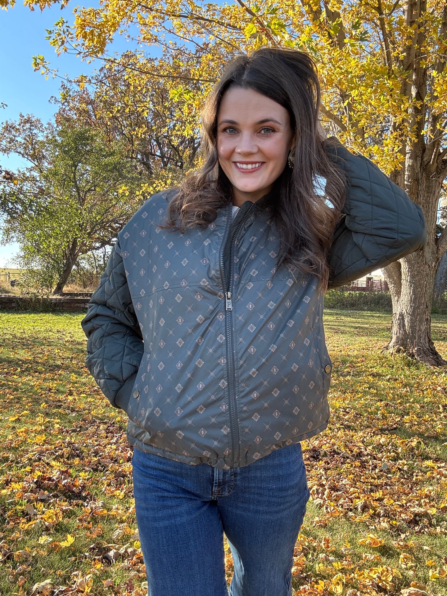 Pendleton Sweet Grass Quilted Bomber Jacket
